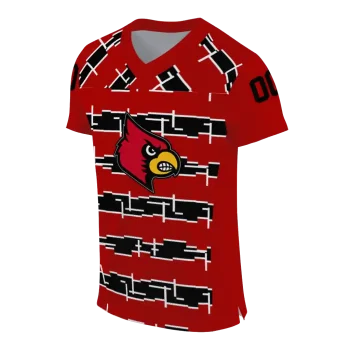 custom louisville cardinals layered grids red jersey fashion forward