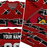 custom louisville cardinals layered grids red jersey best selling