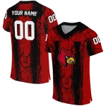 custom louisville cardinals rugged stripes red jersey best selling