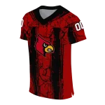 custom louisville cardinals rugged stripes red jersey best selling