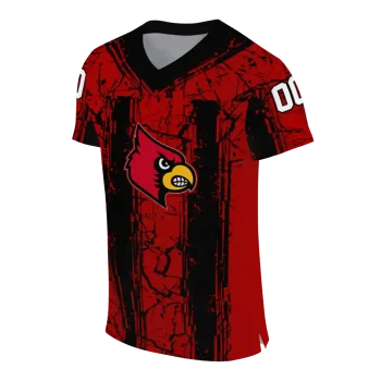 custom louisville cardinals rugged stripes red jersey fashion forward
