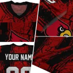 custom louisville cardinals rugged stripes red jersey best selling