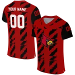 custom louisville cardinals stripe block red jersey best selling