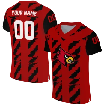 custom louisville cardinals stripe block red jersey best selling