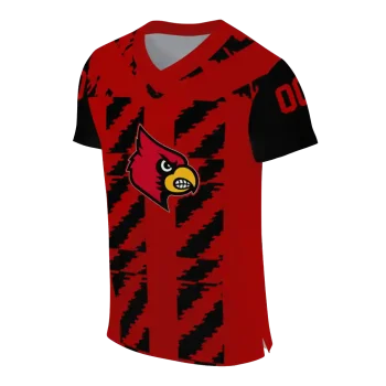 custom louisville cardinals stripe block red jersey fashion forward