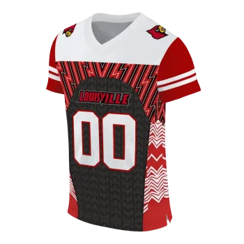 custom louisville cardinals tire arrows red black white jersey fashion forward