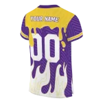 custom lsu tigers dripping flames purple white jersey best selling