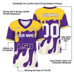 custom lsu tigers dripping flames purple white jersey best selling
