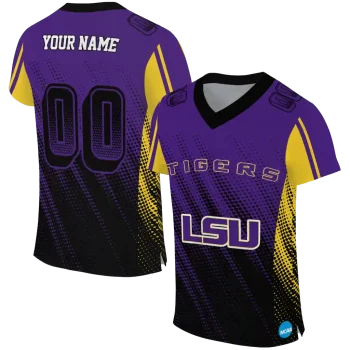 custom lsu tigers halftone flow purple black jersey best selling