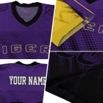 custom lsu tigers halftone flow purple black jersey best selling