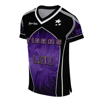 custom lsu tigers halftone slant purple black jersey fashion forward