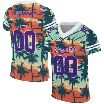 custom lsu tigers horizon palm sunset jersey best selling