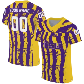 custom lsu tigers stripe splatter purple jersey best selling