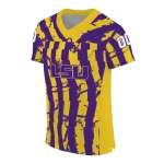 custom lsu tigers stripe splatter purple jersey best selling