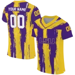 custom lsu tigers striped texture purple jersey best selling