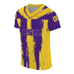 custom lsu tigers striped texture purple jersey best selling