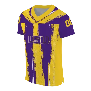 custom lsu tigers striped texture purple jersey fashion forward