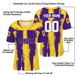custom lsu tigers striped texture purple jersey best selling