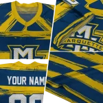 custom marquette golden eagles art stripe blue jersey best selling