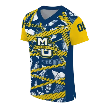 custom marquette golden eagles camo shatter blue jersey fashion forward