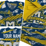 custom marquette golden eagles camo shatter blue jersey best selling