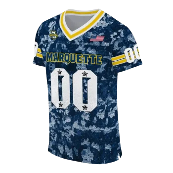 custom marquette golden eagles camouflage abstract blue jersey fashion forward