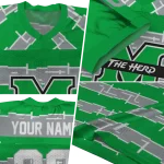 custom marshall thundering herd layered grids green jersey best selling