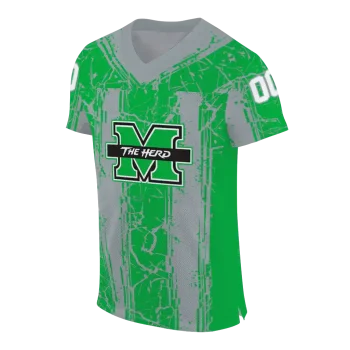 custom marshall thundering herd rugged stripes green jersey fashion forward