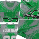 custom marshall thundering herd rugged stripes green jersey best selling