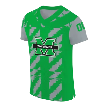 custom marshall thundering herd stripe block green jersey fashion forward