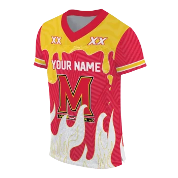 custom maryland terrapins dripping flames red white jersey fashion forward