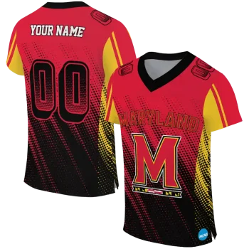 custom maryland terrapins halftone flow red black jersey best selling