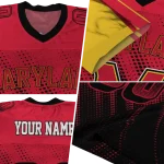 custom maryland terrapins halftone flow red black jersey best selling