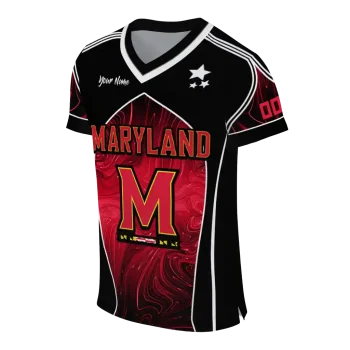 custom maryland terrapins halftone slant red black jersey fashion forward