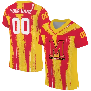 custom maryland terrapins striped texture red jersey best selling