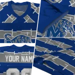 custom memphis tigers layered grids blue jersey best selling