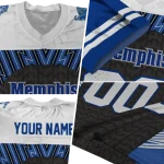 custom memphis tigers tire arrows blue black white jersey best selling