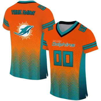 custom miami dolphins halftone sweep orange black jersey best selling