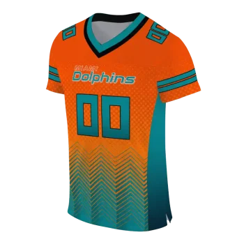 custom miami dolphins halftone sweep orange black jersey fashion forward