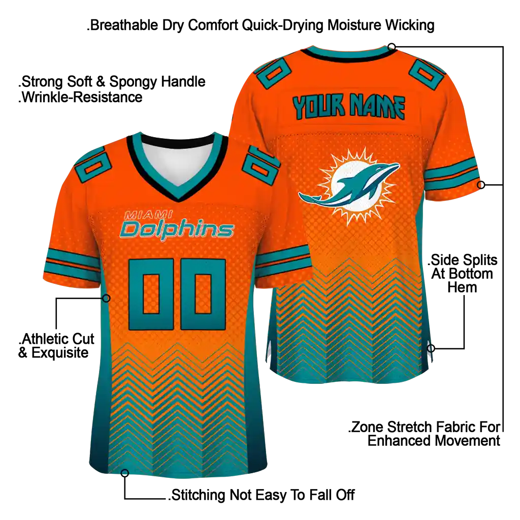custom miami dolphins halftone sweep orange black jersey latest model custom miami dolphins halftone sweep orange black jersey latest model