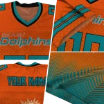 custom miami dolphins halftone sweep orange black jersey best selling