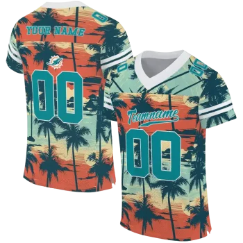 custom miami dolphins horizon palm sunset jersey best selling
