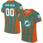 custom miami dolphins stripe splatter aqua jersey best selling