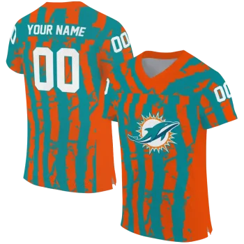 custom miami dolphins stripe splatter aqua jersey best selling