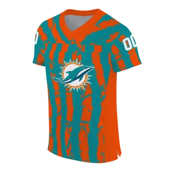 custom miami dolphins stripe splatter aqua jersey fashion forward