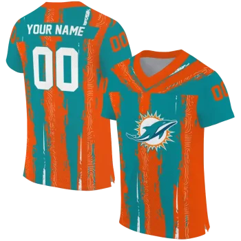 custom miami dolphins striped texture aqua jersey best selling