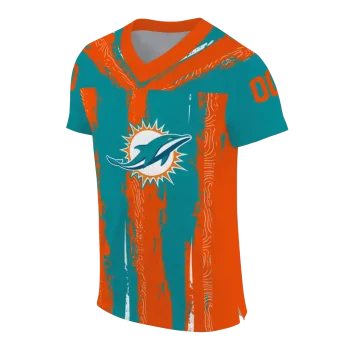 custom miami dolphins striped texture aqua jersey fashion forward