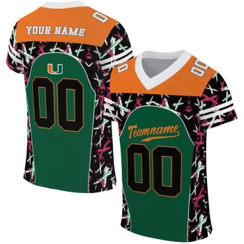 custom miami hurricanes brushstroke xs green black jersey best selling