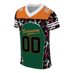 custom miami hurricanes brushstroke xs green black jersey best selling