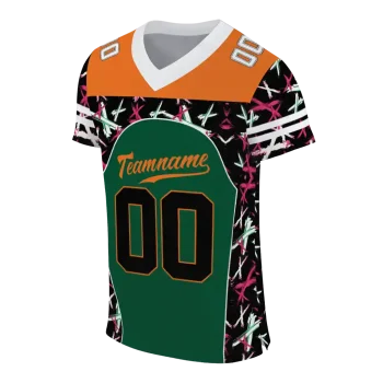 custom miami hurricanes brushstroke xs green black jersey fashion forward